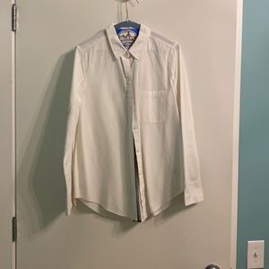 Athleta blouse with stripe in back - white button down